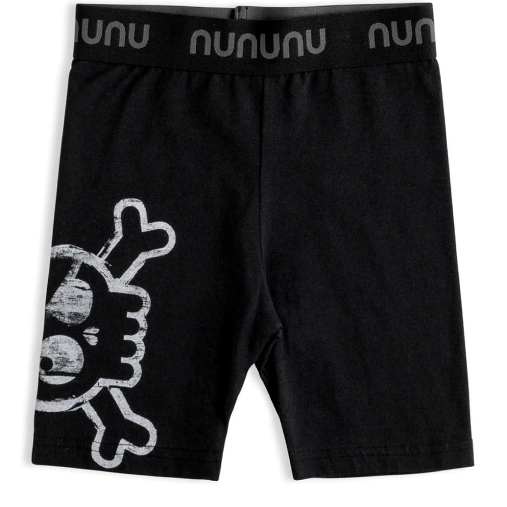 Nununu Black Skull Print Kids Shorts